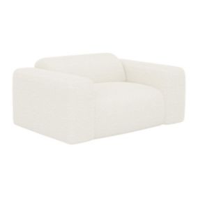 Fauteuil en tissu bouclette blanc POGNI de Maison Céphy