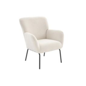 Fauteuil en tissu bouclette blanc SILETO