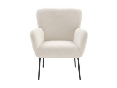 Fauteuil en tissu bouclette blanc SILETO