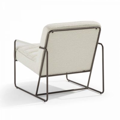 Fauteuil en tissu bouclette ivoire Oviala