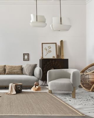 Fauteuil en tissu et bois massif - Uniqka