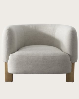 Fauteuil en tissu et bois massif - Uniqka