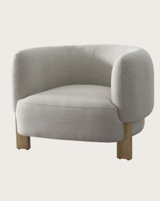 Fauteuil en tissu et bois massif - Uniqka