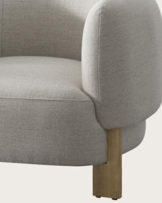 Fauteuil en tissu et bois massif - Uniqka