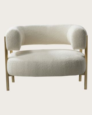 Fauteuil en tissu et métal doré - Uniqka