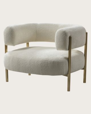 Fauteuil en tissu et métal doré - Uniqka