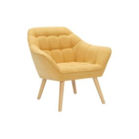 Fauteuil en tissu jaune moutarde CASERTA