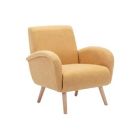 Fauteuil en tissu jaune moutarde MAZARONE