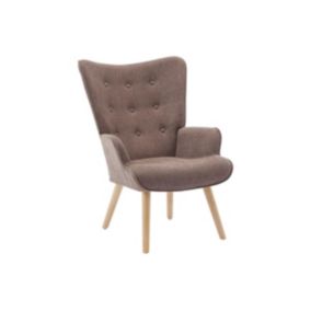 Fauteuil en tissu taupe VATELY