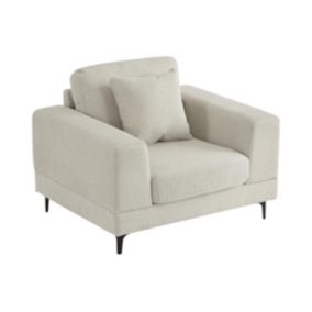 Fauteuil en tissu texturé beige JAMOLO