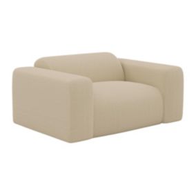 Fauteuil en tissu texturé beige POGNI de Maison Céphy