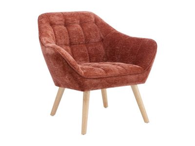 Fauteuil en tissu texturé terracotta CASERTA