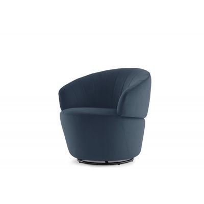 Fauteuil en tissu velours bleu pivotant - COROLLA