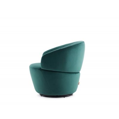 Fauteuil en tissu velours vert pivotant - COROLLA