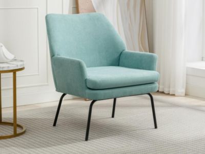 Fauteuil en tissu vert d'eau PALMARELO