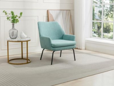 Fauteuil en tissu vert d'eau PALMARELO