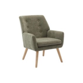 Fauteuil en tissu vert SERINO - Vente-unique