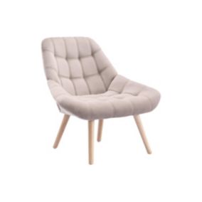 Fauteuil en velours beige LUOSTO