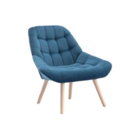 Fauteuil en velours bleu canard LUOSTO