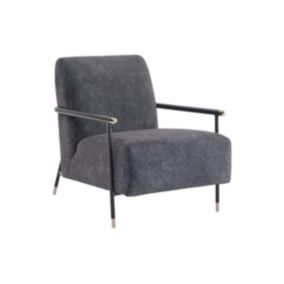 Fauteuil en velours bleu et noir MONESI de Pascal Morabito