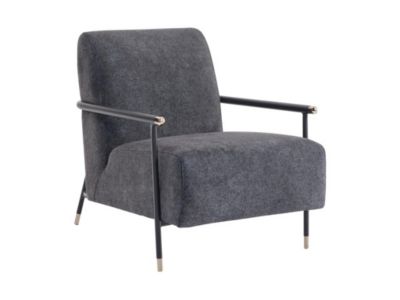 Fauteuil en velours bleu et noir MONESI de Pascal Morabito