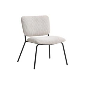 Fauteuil en velours côtelé beige LOVUNIA de Maison Céphy