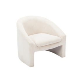 Fauteuil en velours côtelé crème OSSANA