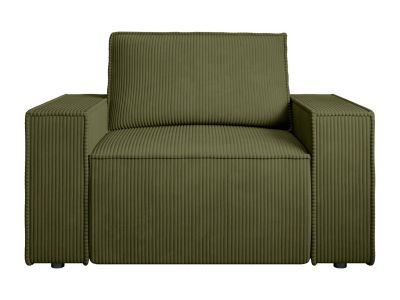 Fauteuil en velours côtelé kaki AMELIA