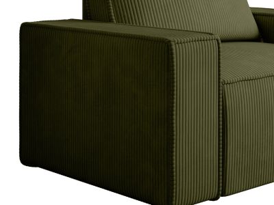 Fauteuil en velours côtelé kaki AMELIA