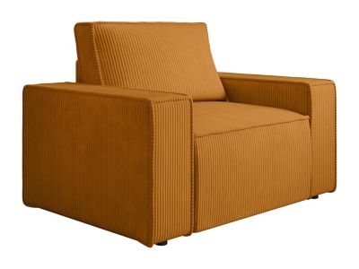 Fauteuil en velours côtelé orange clair AMELIA