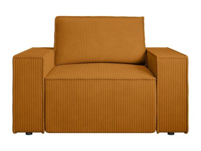 Fauteuil en velours côtelé orange clair AMELIA
