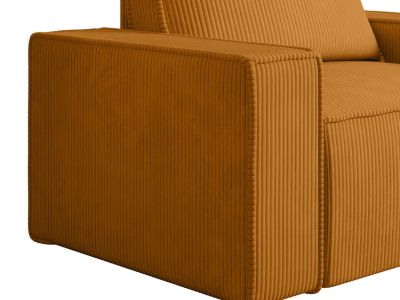 Fauteuil en velours côtelé orange clair AMELIA