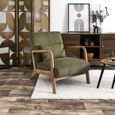 Fauteuil en velours côtelé Scott