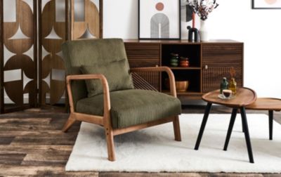 Fauteuil en velours côtelé Scott