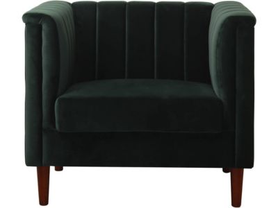 Fauteuil en velours "Ellison"  97 x 76 x 82 cm  1 place  Vert foncé