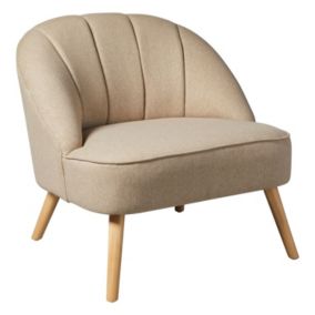 Fauteuil en velours et pieds en bois NAOVA