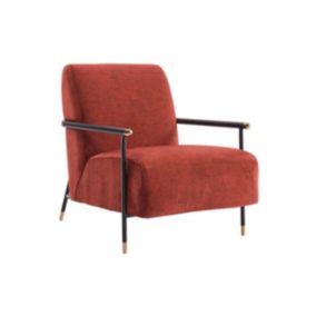 Fauteuil en velours rouge MONESI de Pascal Morabito