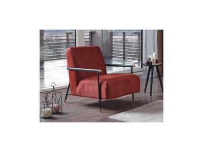 Fauteuil en velours rouge MONESI de Pascal Morabito