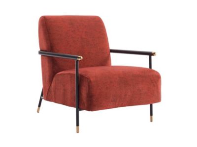 Fauteuil en velours rouge MONESI de Pascal Morabito