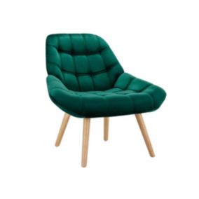 Fauteuil en velours vert LUOSTO