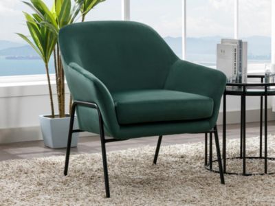 Fauteuil en velours vert sapin CERITA