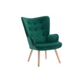 Fauteuil en velours vert VATELY