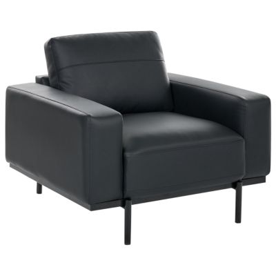Fauteuil  encuir pu noir SOVIK