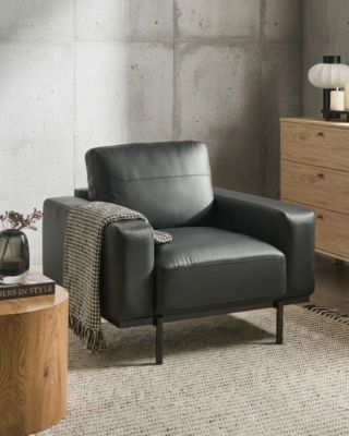 Fauteuil  encuir pu noir SOVIK