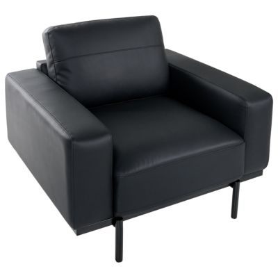 Fauteuil  encuir pu noir SOVIK