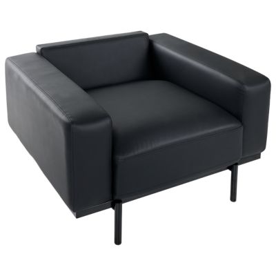 Fauteuil  encuir pu noir SOVIK