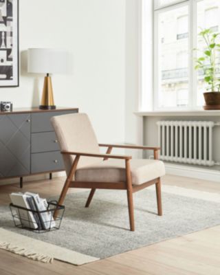 Fauteuil ESRUM Tissu Marron foncé/beige