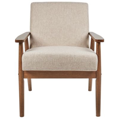 Fauteuil ESRUM Tissu Marron foncé/beige