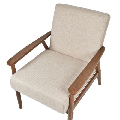 Fauteuil ESRUM Tissu Marron foncé/beige