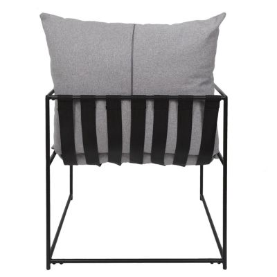 Fauteuil - HOME DECO FACTORY - Jonas - Design - Chic - Gris et Noir